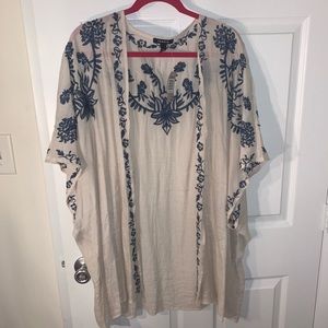 Torrid Beige Embroidered Kimono